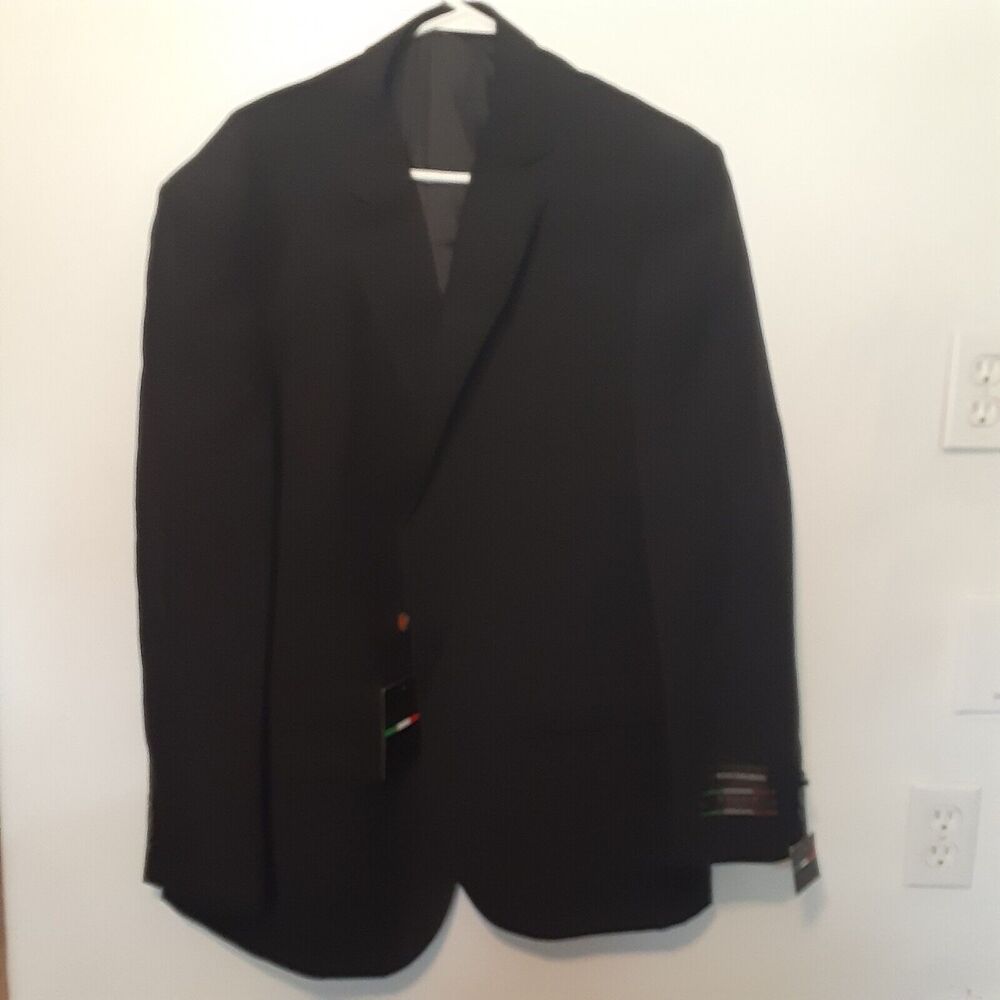 Lucci Collezione Suit Blazer Mens 44R Black Designer Italy Preppy
